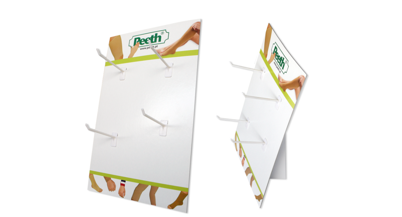 EXPOSITOR DE BALCÃO COM 4 GANCHOS - PEETH