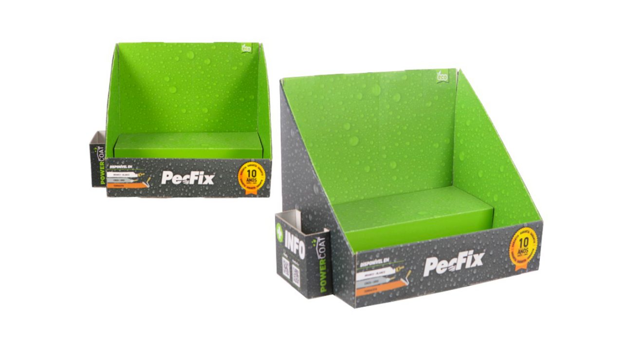 EXPOSITOR DE BALCÃO EM CARTÃO - PECFIX