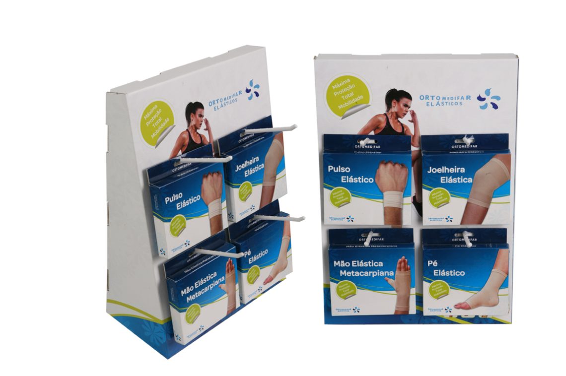 EXPOSITOR BALCÃO EM CARTÃO CANELADO 4MM - ORTOMEDIFAR