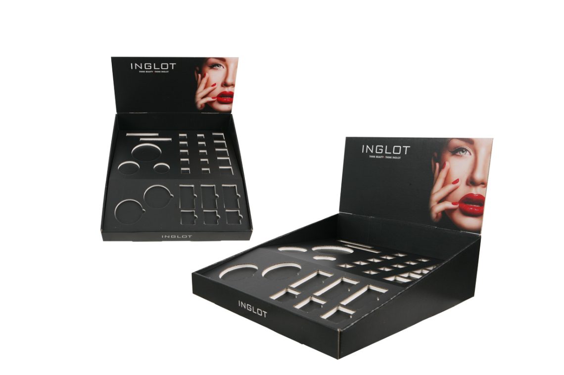 EXPOSITOR DE BALCÃO EM CARTÃO COM INLAY - INGLOT AVEIRO
