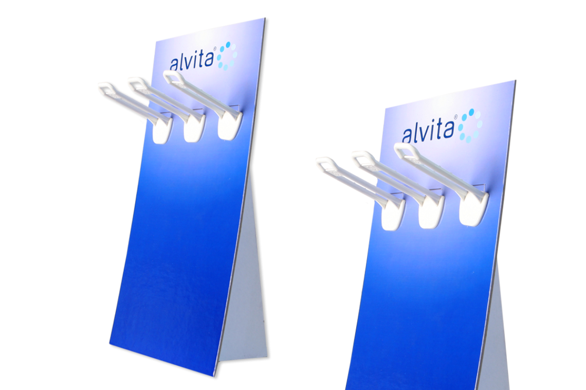 EXPOSITOR DE BALCÃO COM 3 GANCHOS - ALVITA