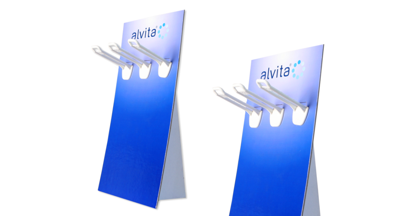 EXPOSITOR DE BALCÃO COM 3 GANCHOS - ALVITA