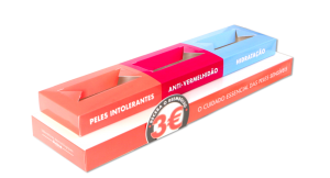 EXPOSITOR BALCÃO TIPO BLOCO PARA 3 PRODUTOS - AVÈNE
