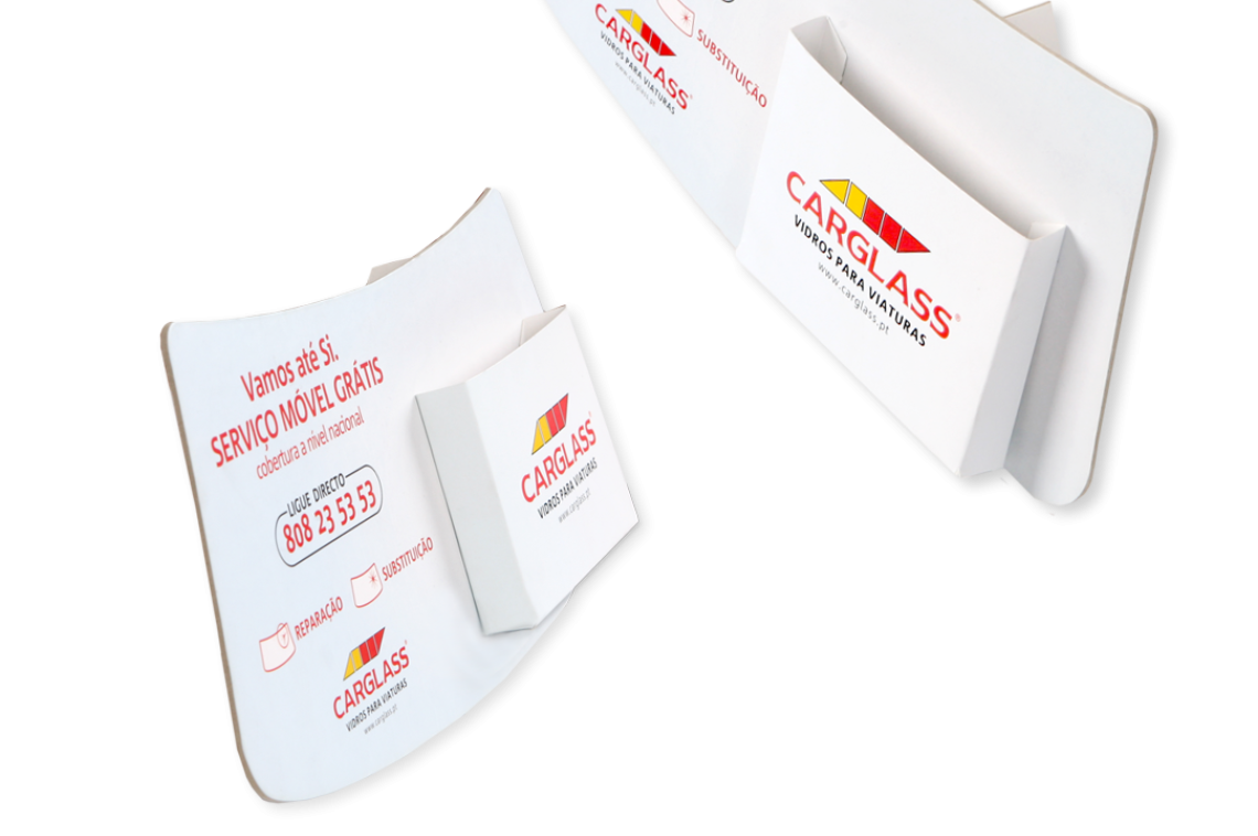 EXPOSITOR DE BALCÃO PARA FOLHETOS - CARGLASS